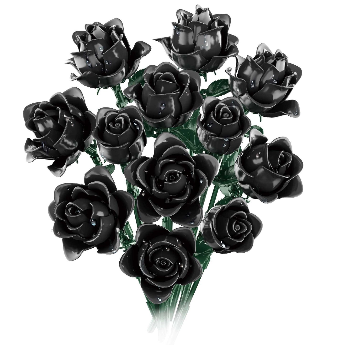 black bouquet of roses