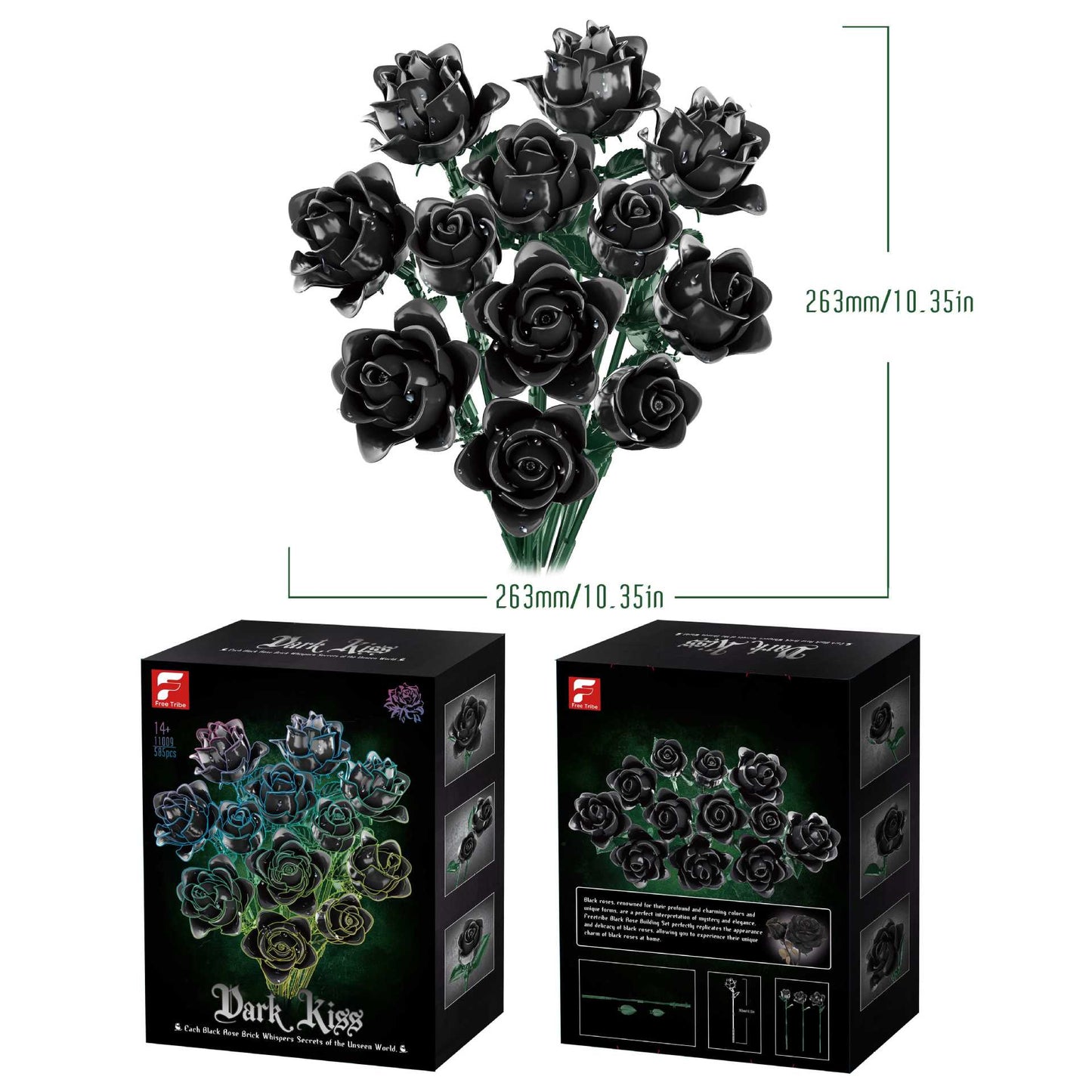 black bouquet of roses